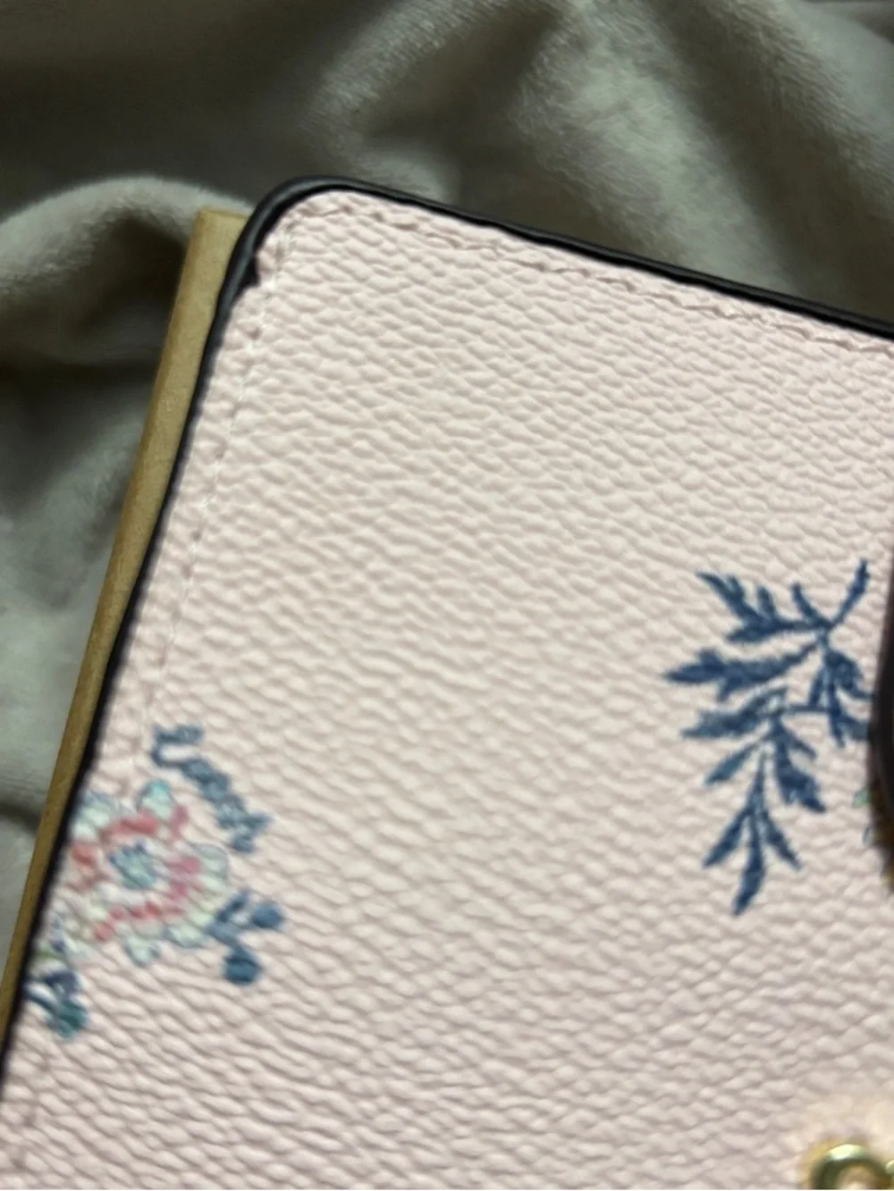 COACH Pink Floral Embroidered Leather Wallet